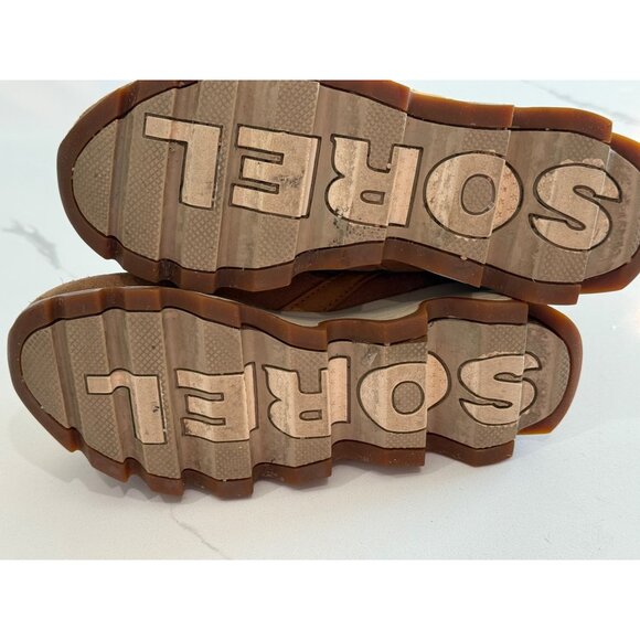 Sorel Womens Kinetic Leather Ankle Boots Fur Lining Rubber Size 5 Brown Suede - Picture 13 of 13